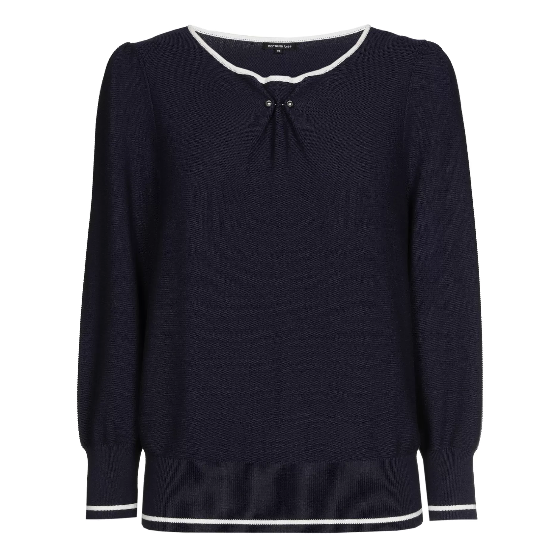 Caroline Biss 1248-21 / Fijn Gebreide Bicolor Pull*Vrouwen Pulls