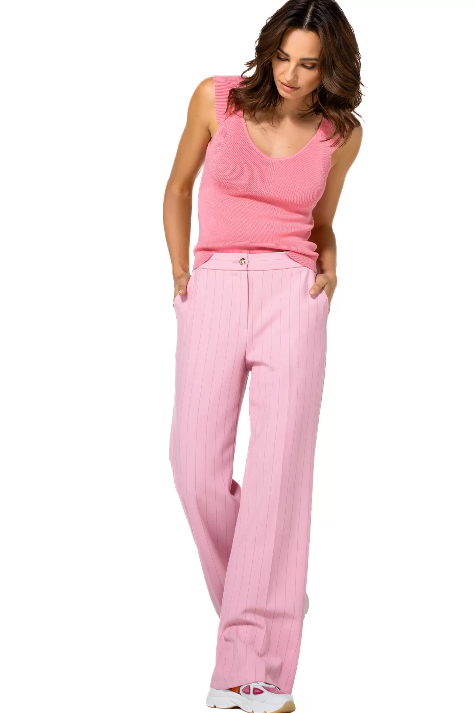 Caroline Biss 1553-71 / Comfortabele Citylook Broek, Recht Been, Normal Waist*Vrouwen Broeken