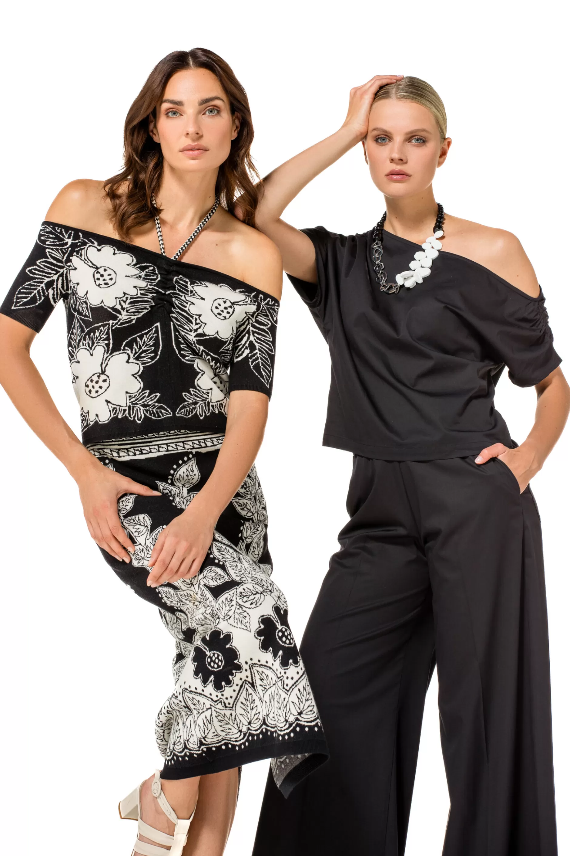 Caroline Biss 1569-10 / Comfortabele Wijde Broek In Katoen, Normal Waist*Vrouwen Broeken