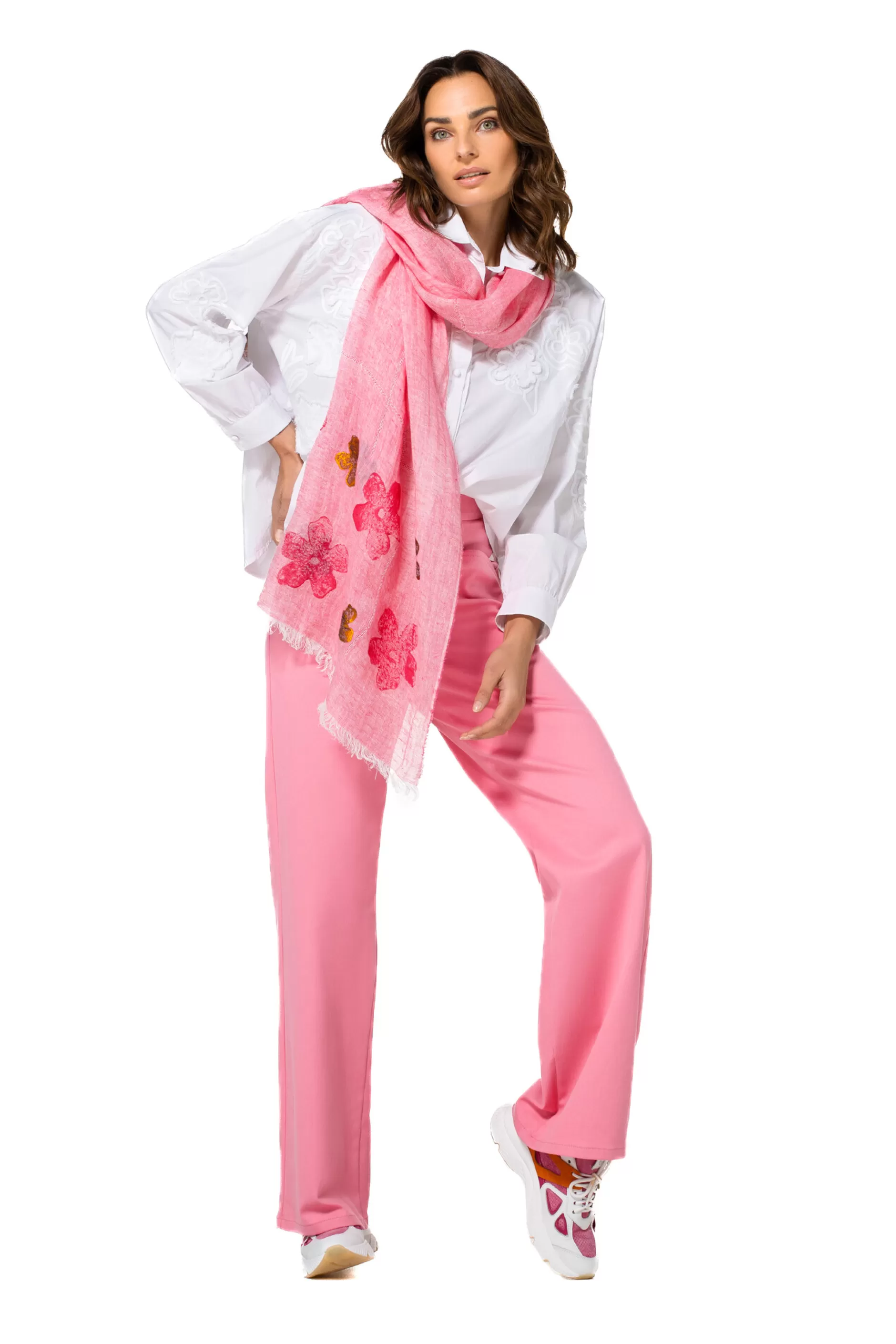 Caroline Biss 1579-71 / Comfortabele Broek In Katoen, Wijd Been, Normal Waist*Vrouwen Broeken