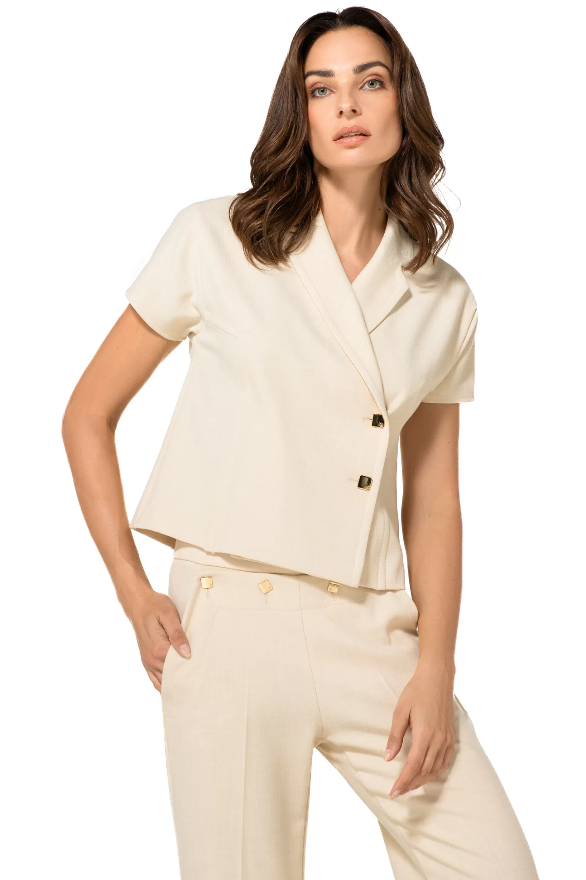 Caroline Biss 1583-34 / Comfortabele Citylook Broek, Recht Been, Normal Waist*Vrouwen Broeken