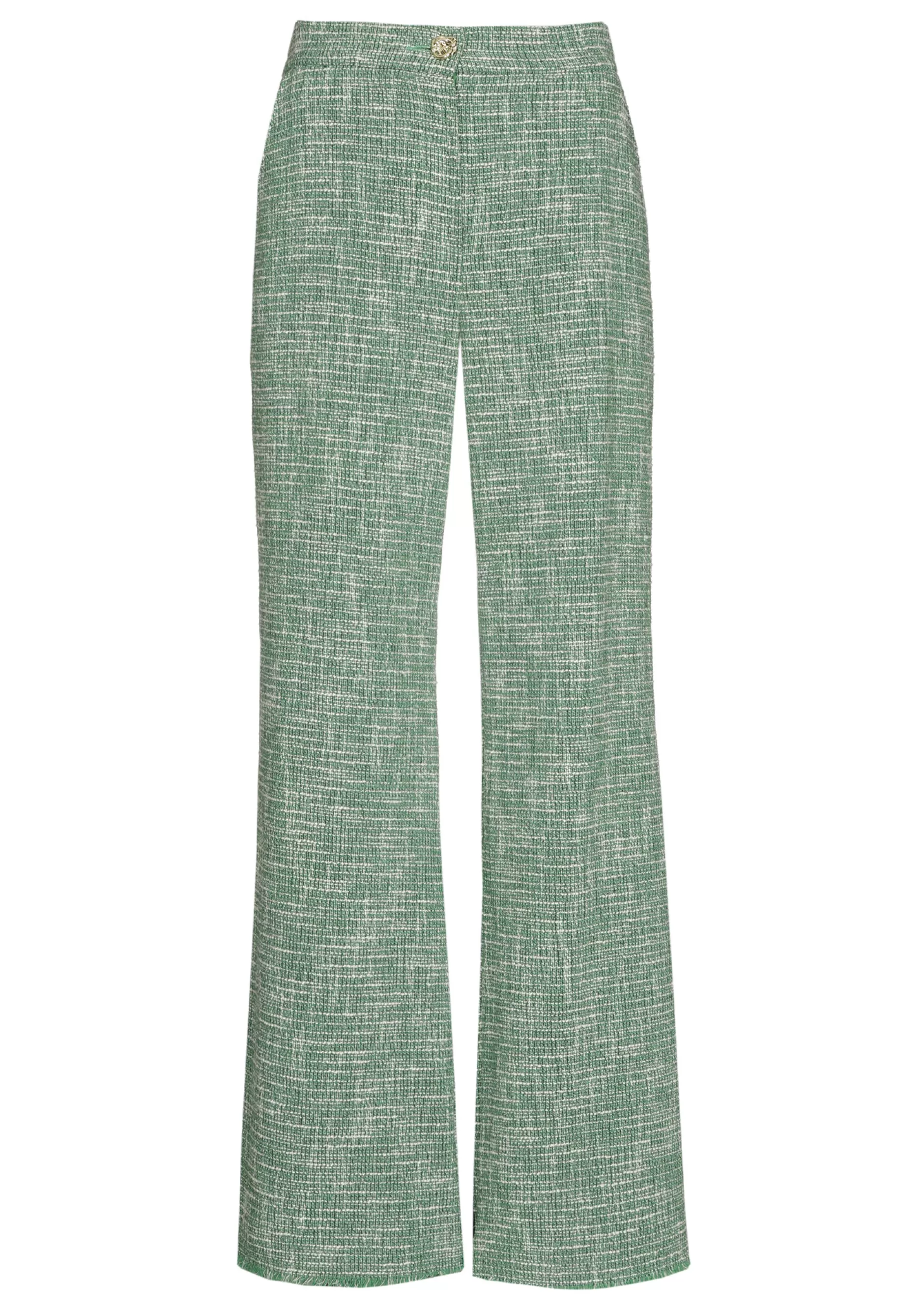 Caroline Biss 1588-62 / Broek In Fijne Bouclette, Wijd Been, Normal Waist*Vrouwen Broeken